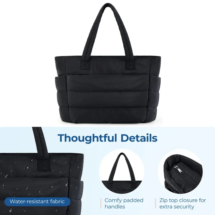 Large Capacity Solid Color Women's Handbag, Lightweight Fluffy Tote Bag, Suitable For Travel, Work, Beach, Gym, Store - Image 3