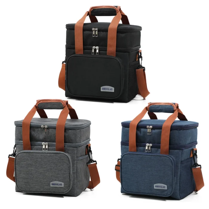 1PC Double Layer Lunch Bag Large Capacity Thermal Insulation Lunch Bags - Image 3