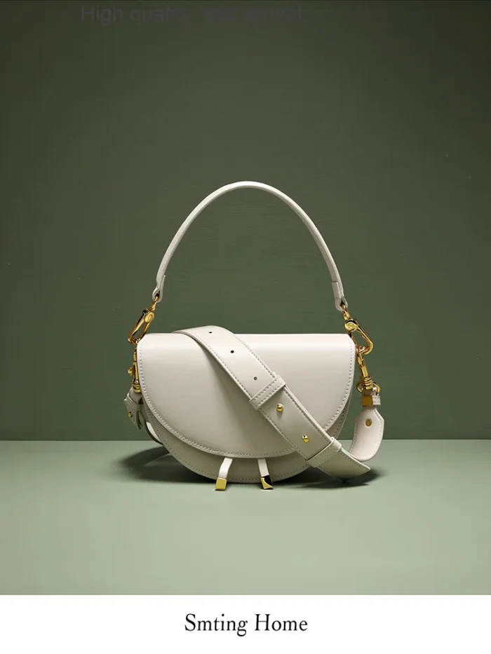 in Love Fall at First Sight Niche Hand Holding Saddle Bag New Cowhide Crossbody Shoulder Bag Women - Image 1