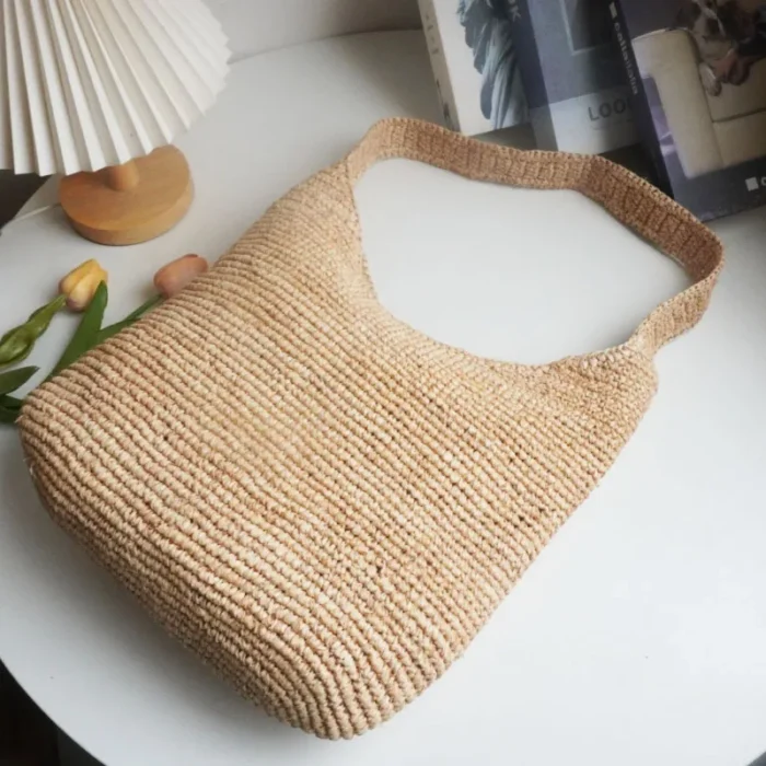 Lafite Grass Hand-woven Bag Casual Large Capacity Single Shoulder - Image 1