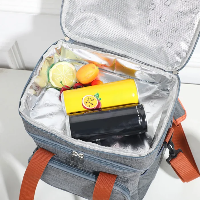 1PC Double Layer Lunch Bag Large Capacity Thermal Insulation Lunch Bags - Image 2
