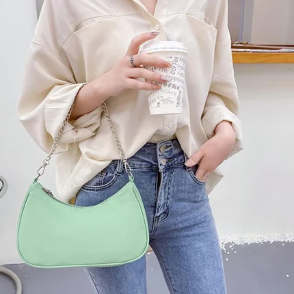 Women's Casual Satchels Fashion Handbag Solid Color Underarm Shoulder